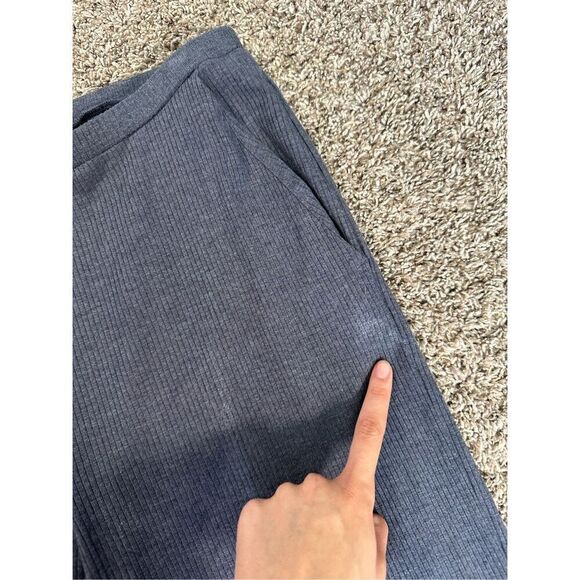 Eileen Fisher Tencel Ribbed Wide Leg Pull On Pants Size M Blue Lounge Stretch - Picture 13 of 16